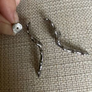 UNO de 50 Silver Earrings Modernist Brutalist Goth